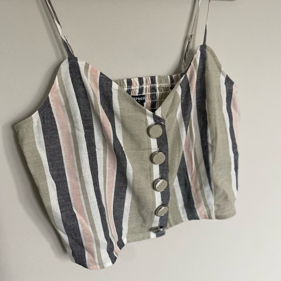 Express Striped Crop Tank Top - Medium - Picture 3 of 4